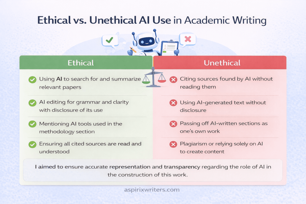 Ethical and Unethical Use of AI in Academic Writing