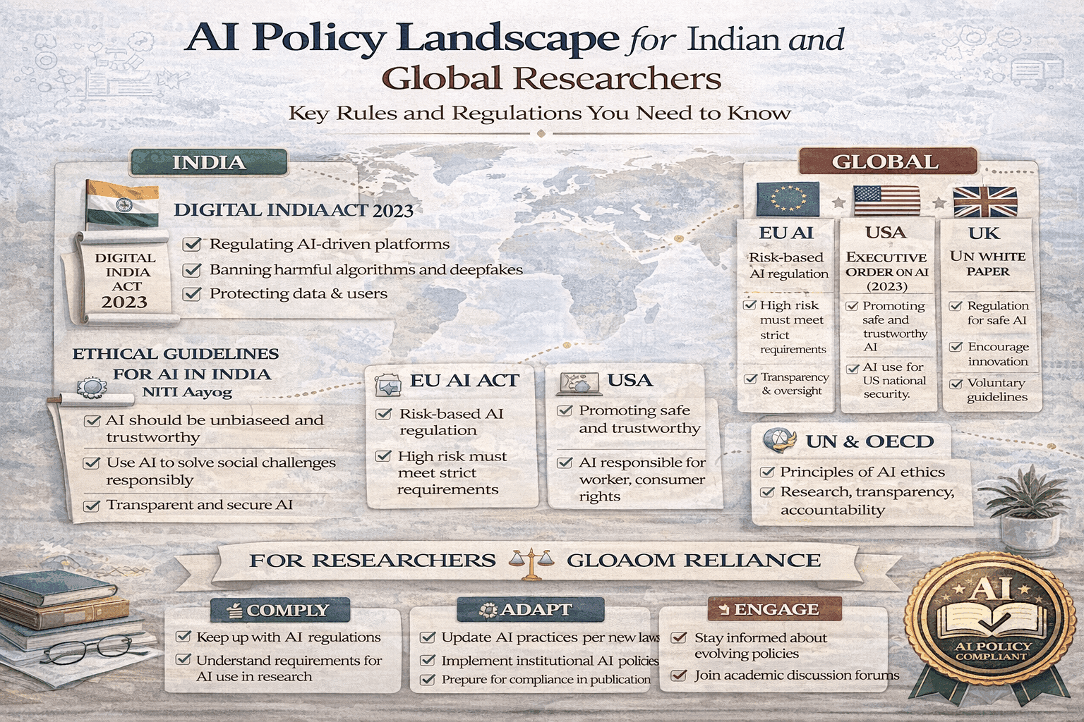 AI Policy Landscape for Indian and Global Researchers