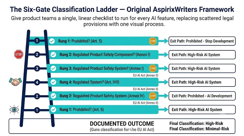 EU AI Act Classification ladder EU AI Act Risk Classification Step-by-Step Guide