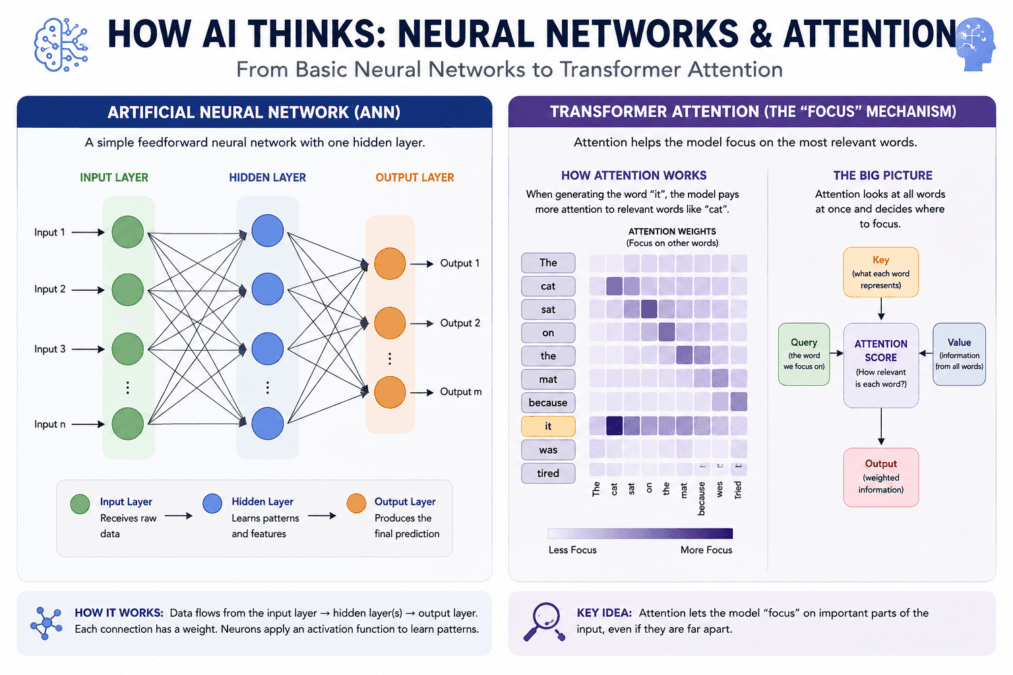 How AI Think : Neural Networks & Attention
