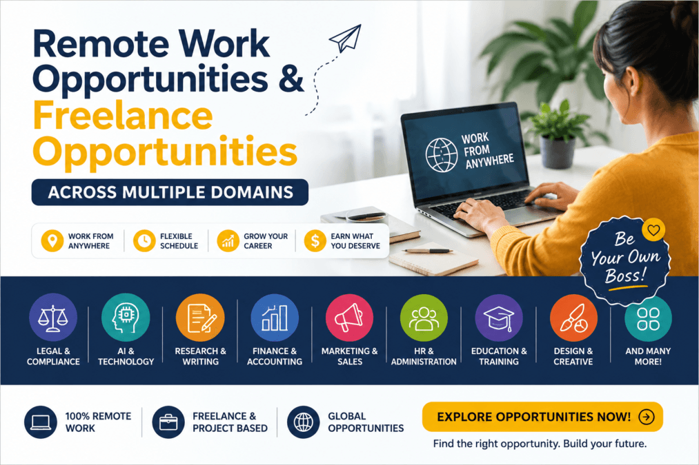 Remote Work Opportunities & Freelance Opportunities Across Multiple Domains