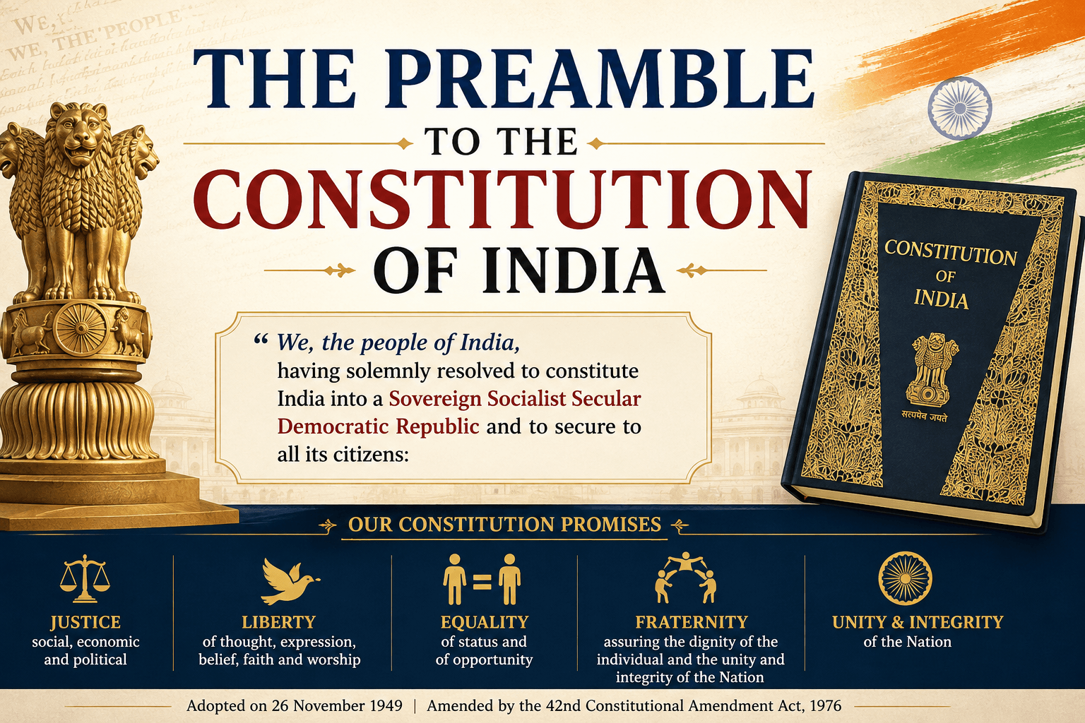 Preamble to the constitution of india.