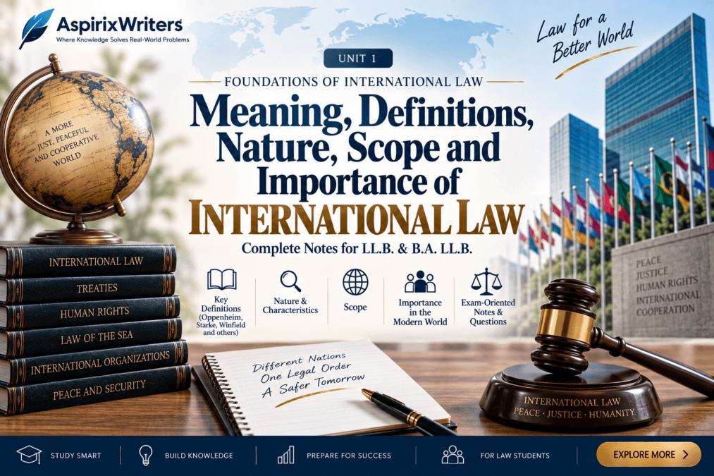 Meaning, Definitions, Nature, Scope and Importance of International Law